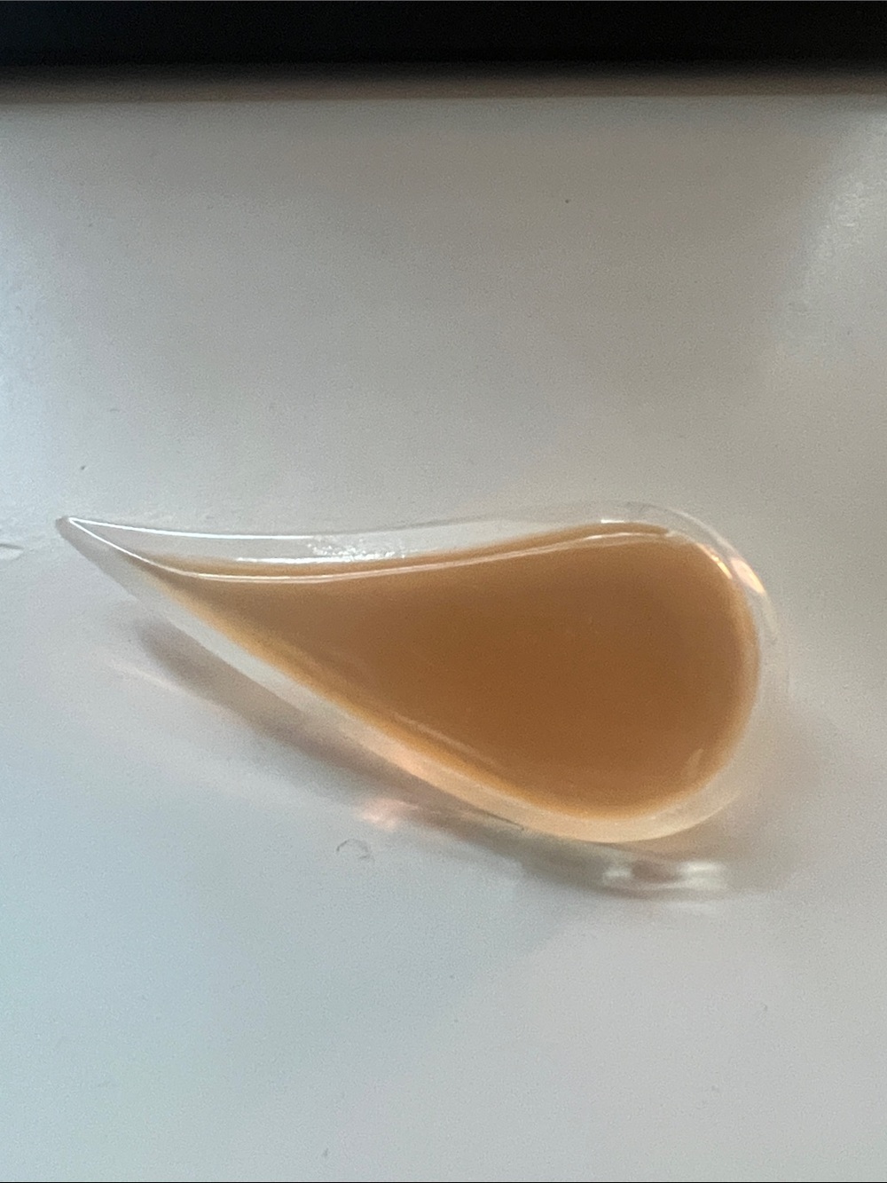Vintage Resin Teardrop Pin Brooch Peach Clear